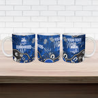 Personalized North Melbourne Kangaroos Ceramic Mug Aboriginal Dot Painting Graffiti Style