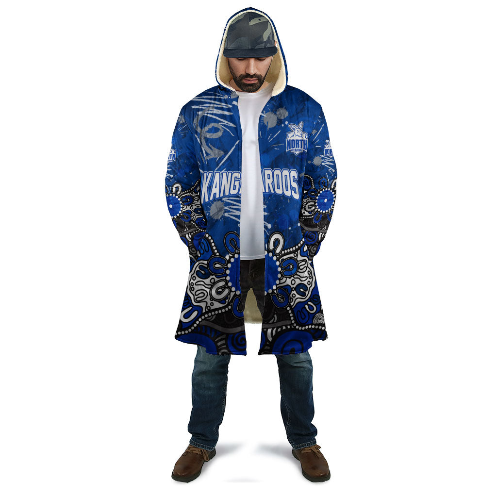 Personalized North Melbourne Kangaroos Cloak Aboriginal Dot Painting Graffiti Style