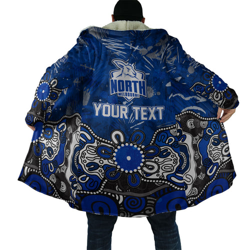 Personalized North Melbourne Kangaroos Cloak Aboriginal Dot Painting Graffiti Style
