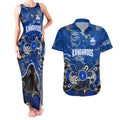 Personalized North Melbourne Kangaroos Couples Matching Tank Maxi Dress and Hawaiian Shirt Aboriginal Dot Painting Graffiti Style