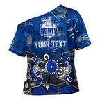 Personalized North Melbourne Kangaroos Cross Shoulder Shirt Aboriginal Dot Painting Graffiti Style
