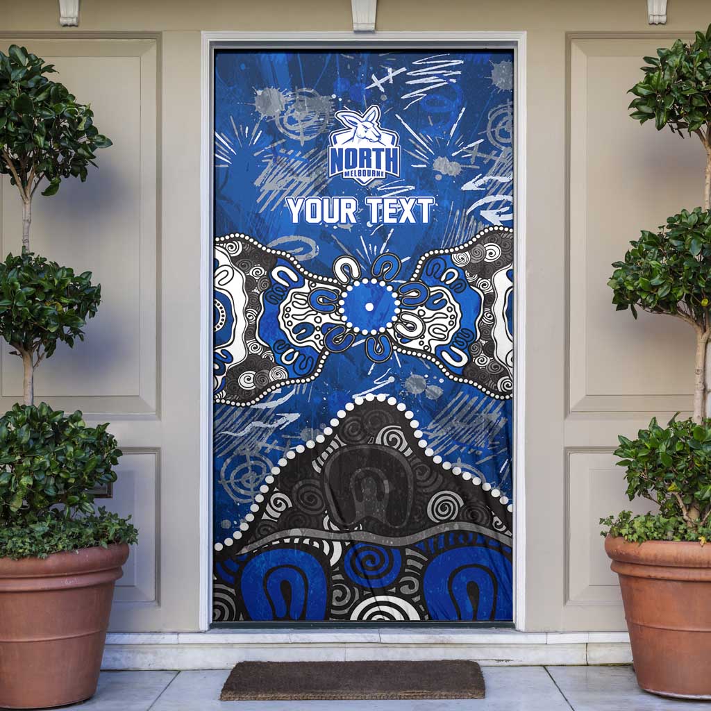 Personalized North Melbourne Kangaroos Door Cover Aboriginal Dot Painting Graffiti Style