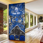 Personalized North Melbourne Kangaroos Door Cover Aboriginal Dot Painting Graffiti Style