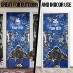 Personalized North Melbourne Kangaroos Door Cover Aboriginal Dot Painting Graffiti Style