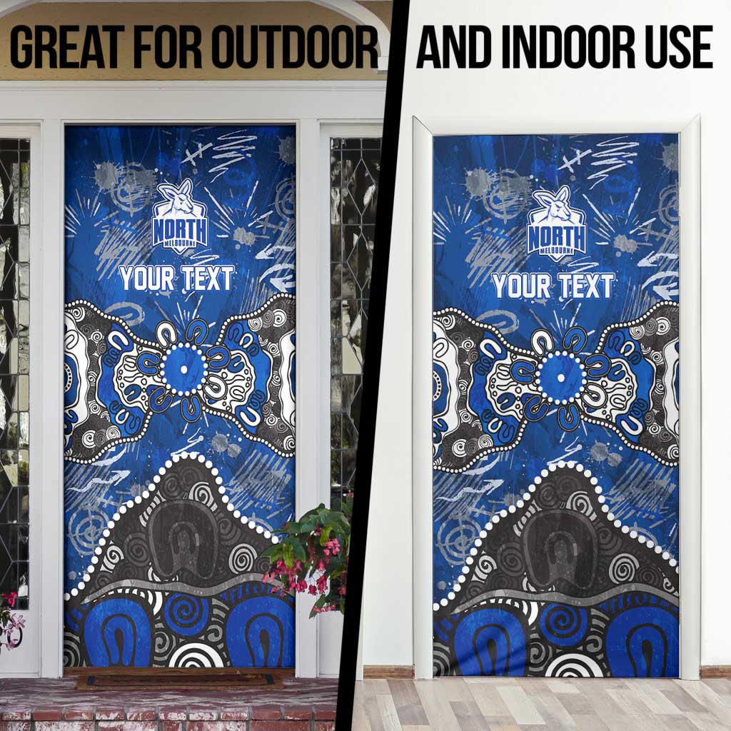 Personalized North Melbourne Kangaroos Door Cover Aboriginal Dot Painting Graffiti Style