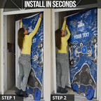 Personalized North Melbourne Kangaroos Door Cover Aboriginal Dot Painting Graffiti Style