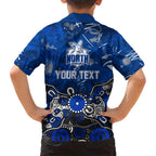 Personalized North Melbourne Kangaroos Family Matching Mermaid Dress and Hawaiian Shirt Aboriginal Dot Painting Graffiti Style