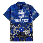 Personalized North Melbourne Kangaroos Family Matching Off Shoulder Maxi Dress and Hawaiian Shirt Aboriginal Dot Painting Graffiti Style