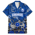 Personalized North Melbourne Kangaroos Family Matching Short Sleeve Bodycon Dress and Hawaiian Shirt Aboriginal Dot Painting Graffiti Style