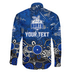 Personalized North Melbourne Kangaroos Family Matching Summer Maxi Dress and Hawaiian Shirt Aboriginal Dot Painting Graffiti Style
