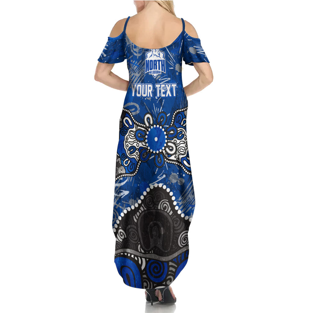 Personalized North Melbourne Kangaroos Family Matching Summer Maxi Dress and Hawaiian Shirt Aboriginal Dot Painting Graffiti Style