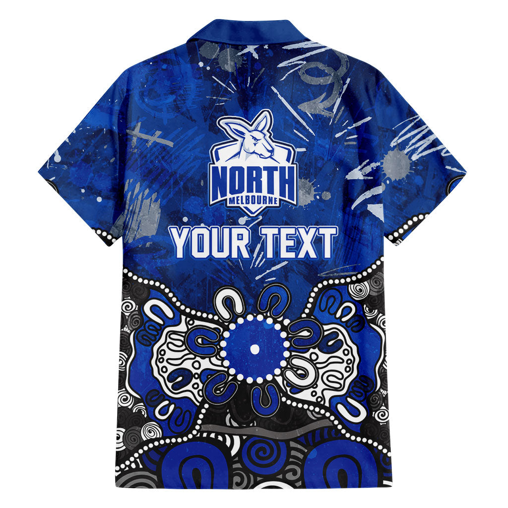 Personalized North Melbourne Kangaroos Family Matching Tank Maxi Dress and Hawaiian Shirt Aboriginal Dot Painting Graffiti Style