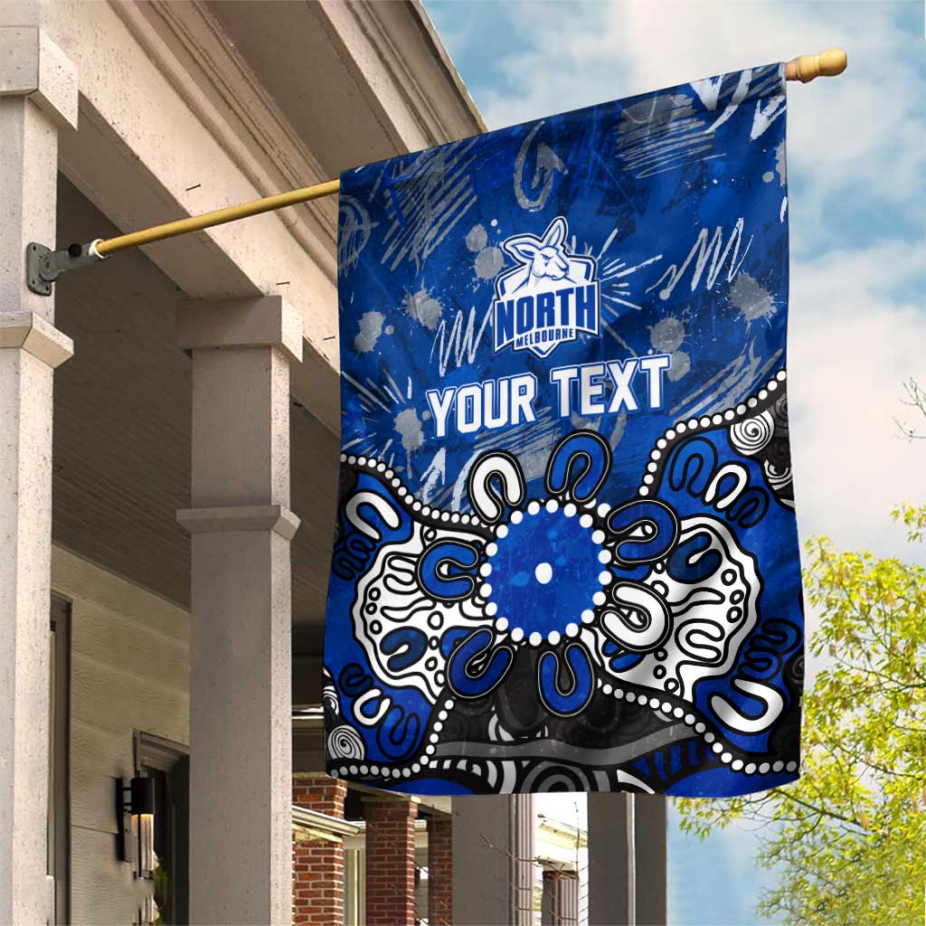 Personalized North Melbourne Kangaroos Garden Flag Aboriginal Dot Painting Graffiti Style