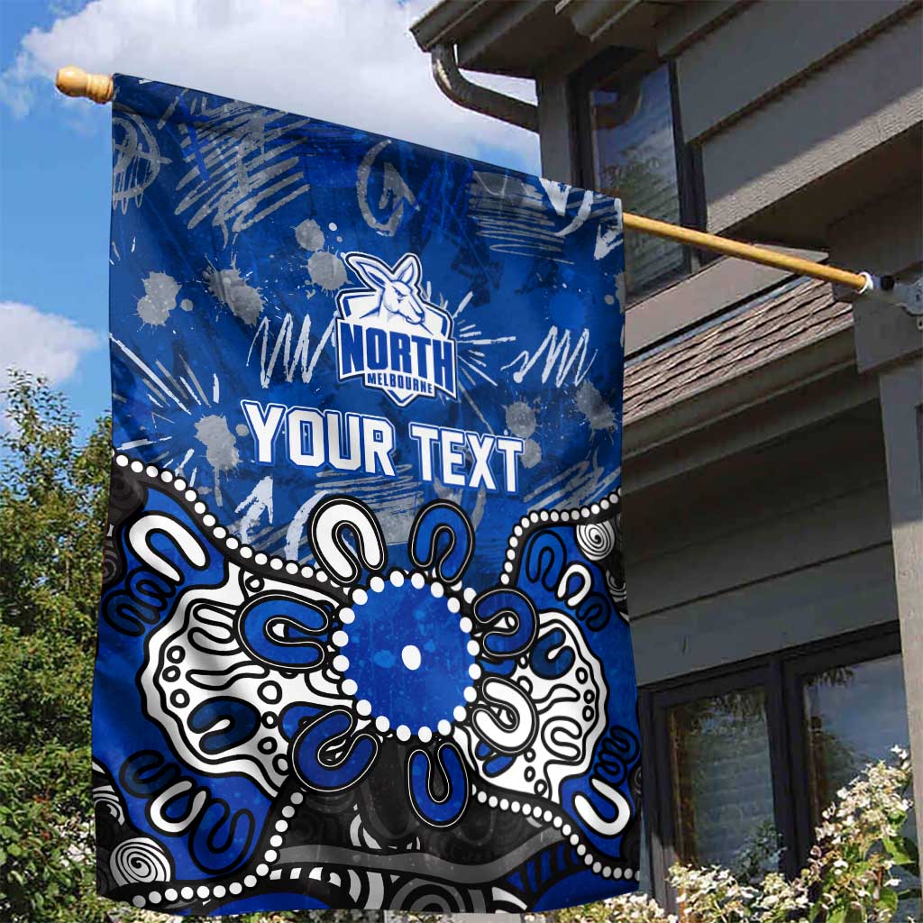Personalized North Melbourne Kangaroos Garden Flag Aboriginal Dot Painting Graffiti Style