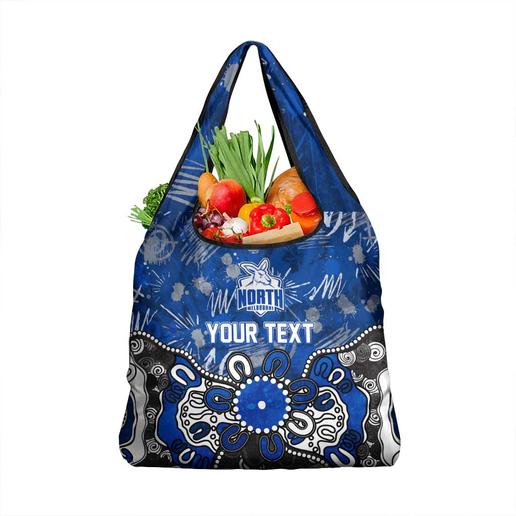 Personalized North Melbourne Kangaroos Grocery Bag Aboriginal Dot Painting Graffiti Style