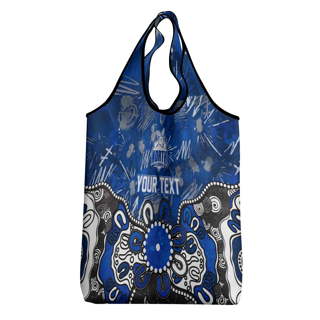 Personalized North Melbourne Kangaroos Grocery Bag Aboriginal Dot Painting Graffiti Style