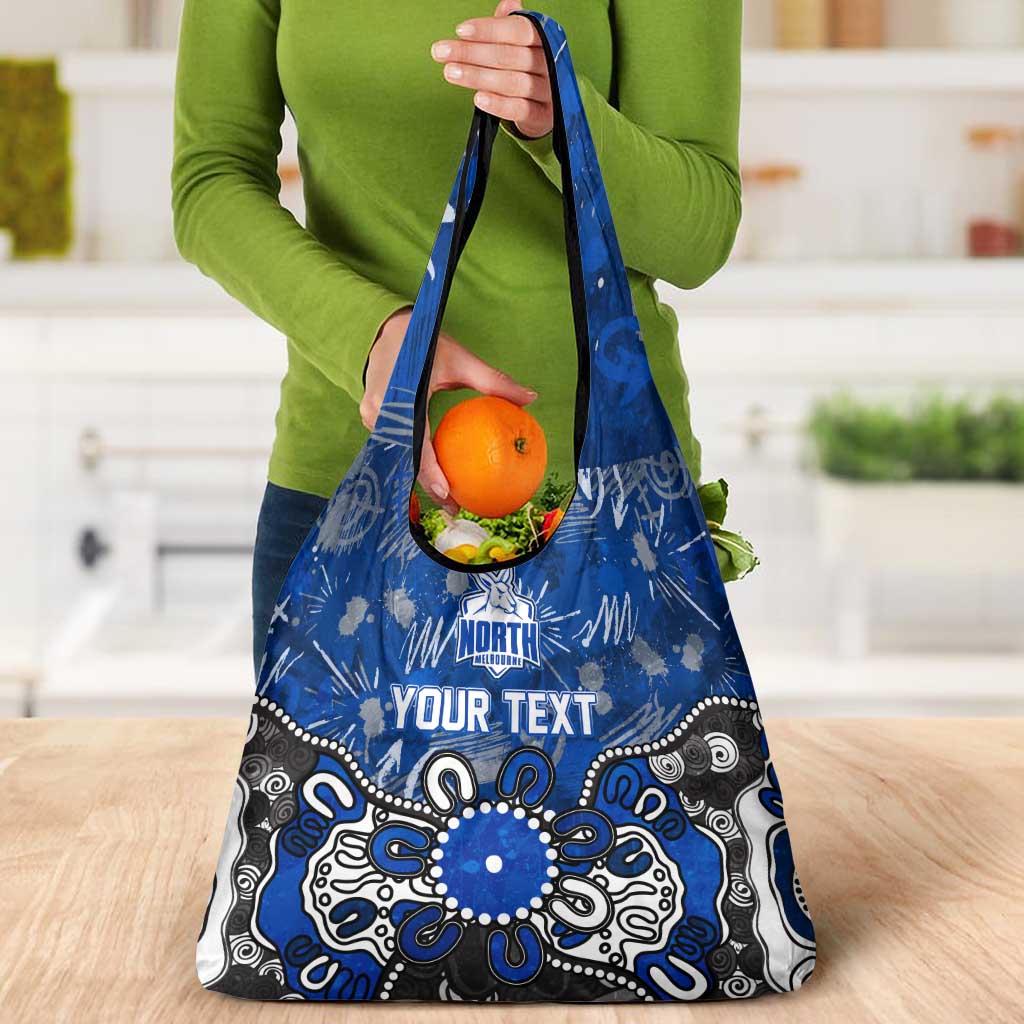 Personalized North Melbourne Kangaroos Grocery Bag Aboriginal Dot Painting Graffiti Style