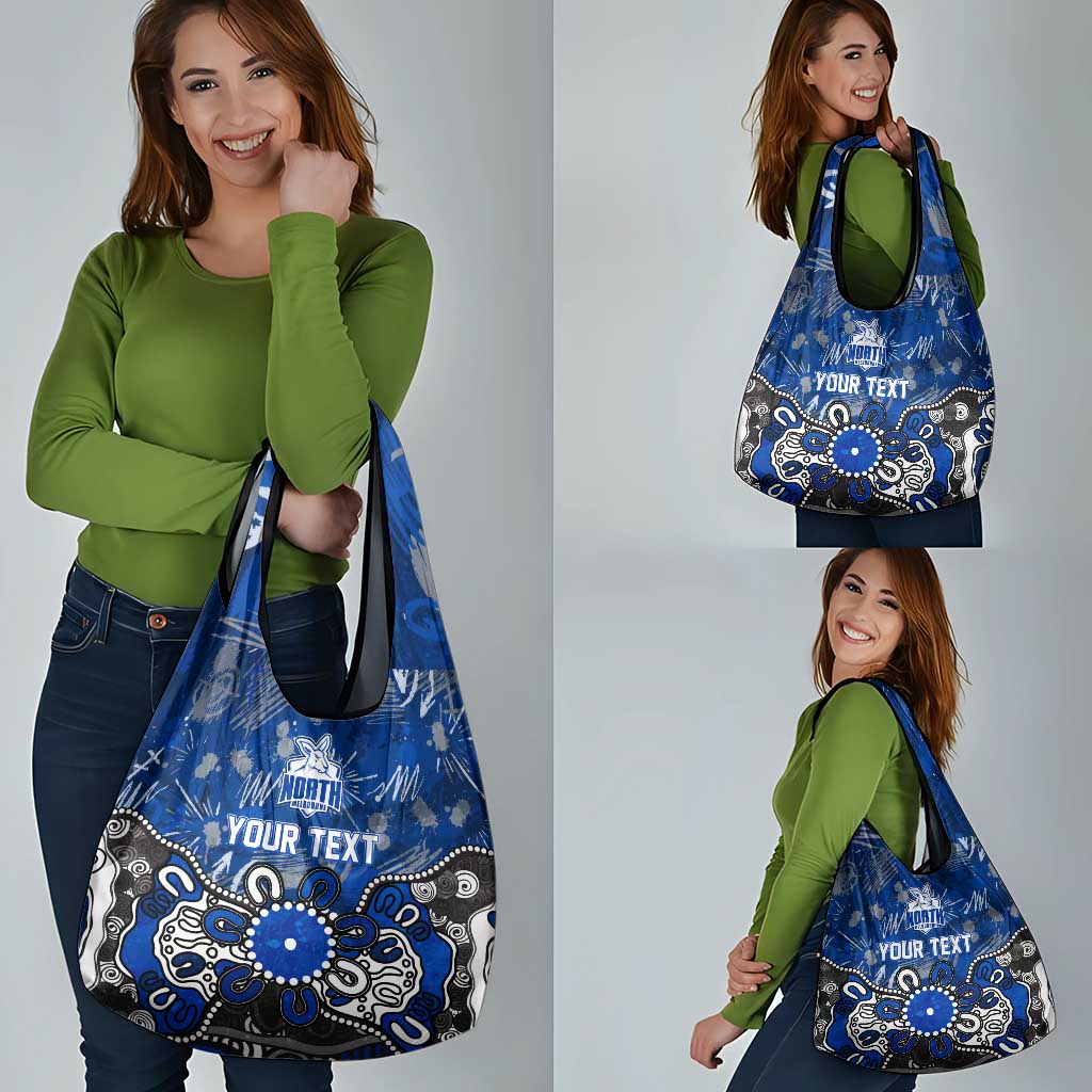 Personalized North Melbourne Kangaroos Grocery Bag Aboriginal Dot Painting Graffiti Style