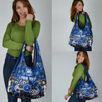 Personalized North Melbourne Kangaroos Grocery Bag Aboriginal Dot Painting Graffiti Style