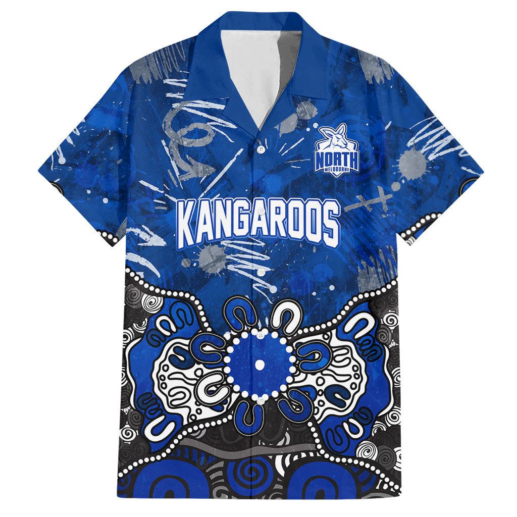 Personalized North Melbourne Kangaroos Hawaiian Shirt Aboriginal Dot Painting Graffiti Style