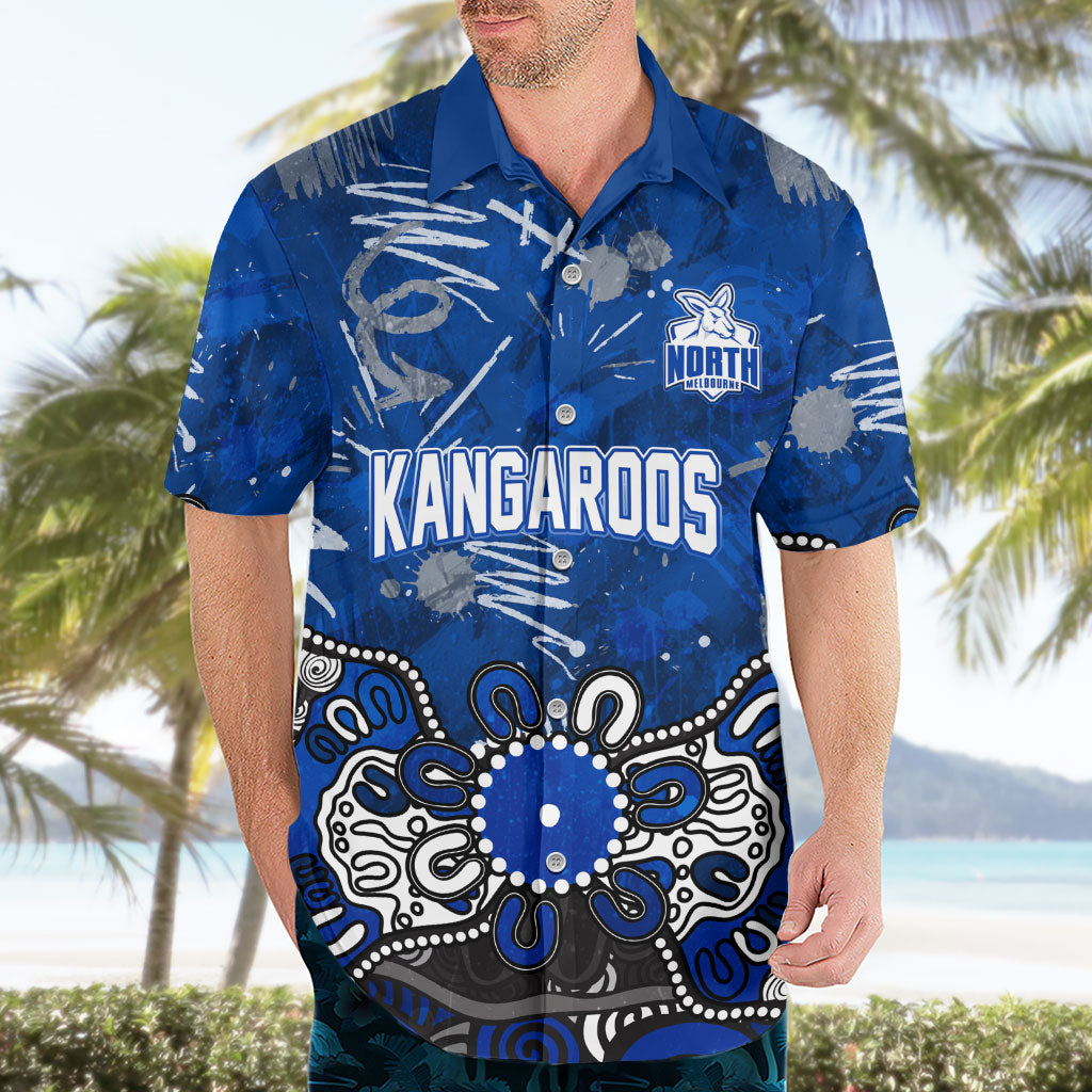 Personalized North Melbourne Kangaroos Hawaiian Shirt Aboriginal Dot Painting Graffiti Style