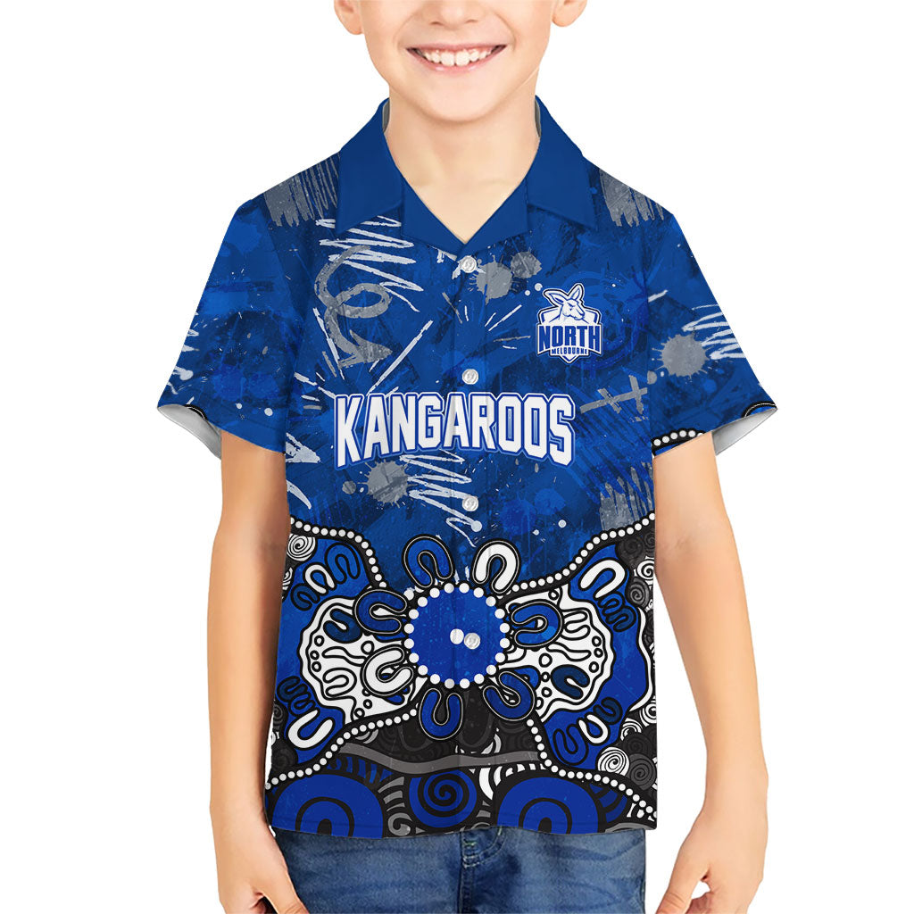 Personalized North Melbourne Kangaroos Hawaiian Shirt Aboriginal Dot Painting Graffiti Style