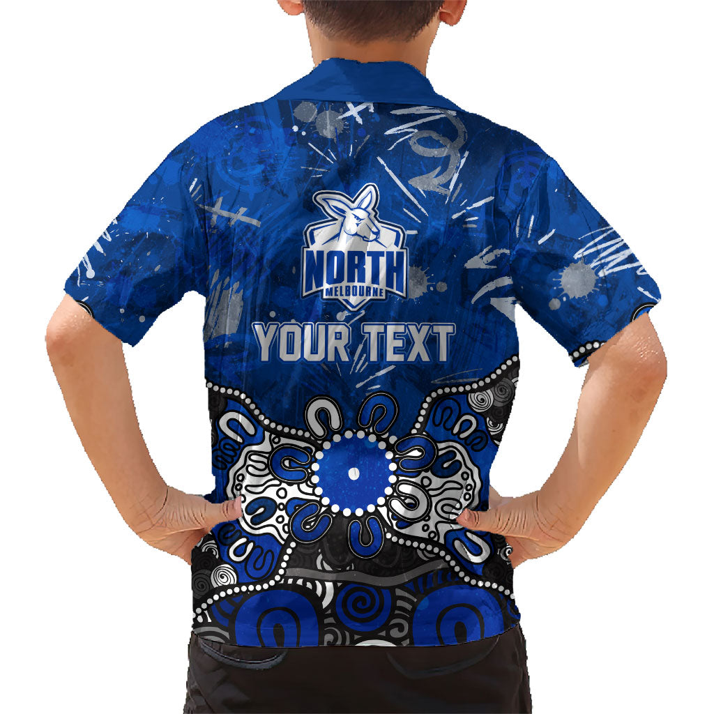 Personalized North Melbourne Kangaroos Hawaiian Shirt Aboriginal Dot Painting Graffiti Style