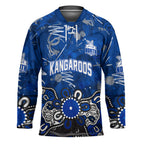 Personalized North Melbourne Kangaroos Hockey Jersey Aboriginal Dot Painting Graffiti Style