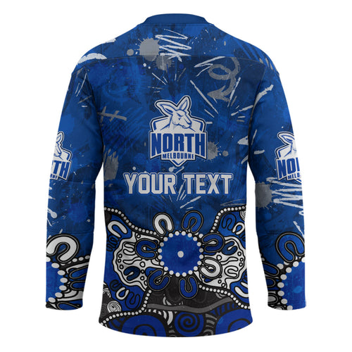 Personalized North Melbourne Kangaroos Hockey Jersey Aboriginal Dot Painting Graffiti Style
