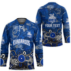 Personalized North Melbourne Kangaroos Hockey Jersey Aboriginal Dot Painting Graffiti Style