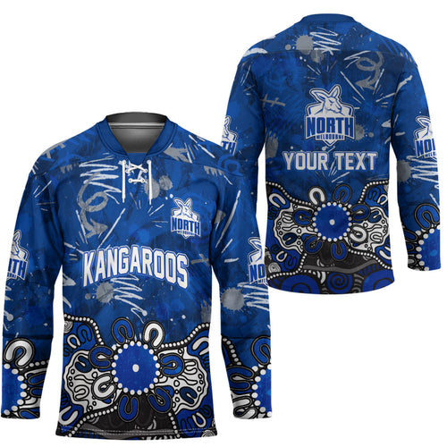 Personalized North Melbourne Kangaroos Hockey Jersey Aboriginal Dot Painting Graffiti Style