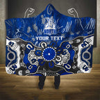 Personalized North Melbourne Kangaroos Hooded Blanket Aboriginal Dot Painting Graffiti Style