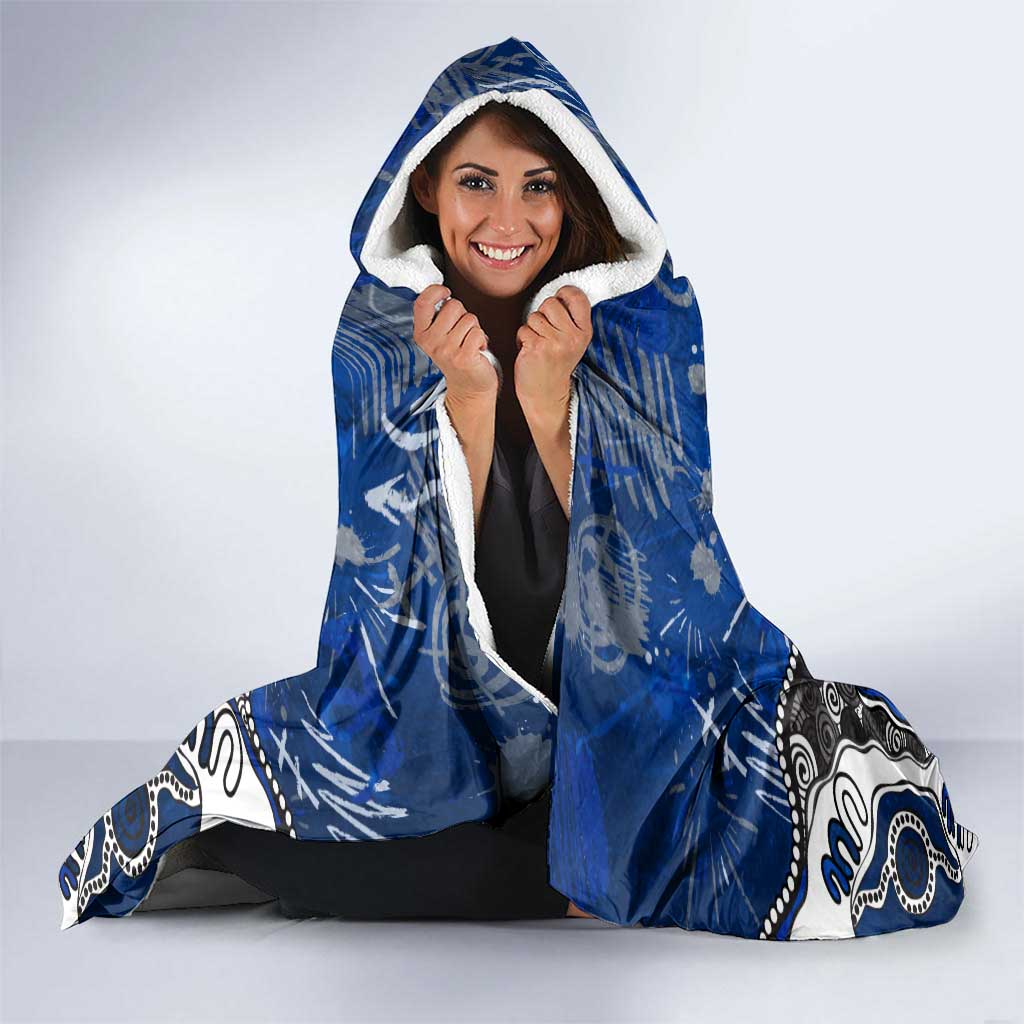 Personalized North Melbourne Kangaroos Hooded Blanket Aboriginal Dot Painting Graffiti Style