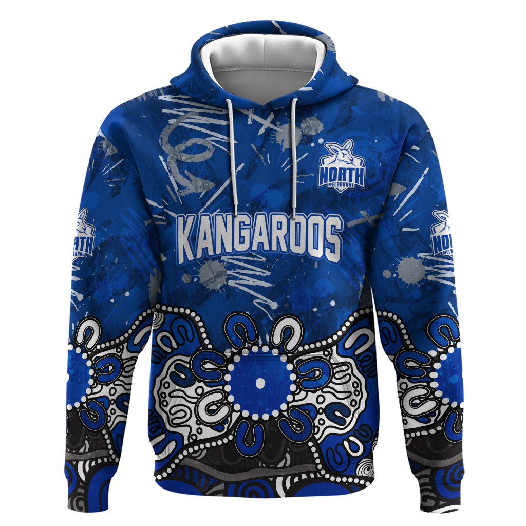 Personalized North Melbourne Kangaroos Hoodie Aboriginal Dot Painting Graffiti Style