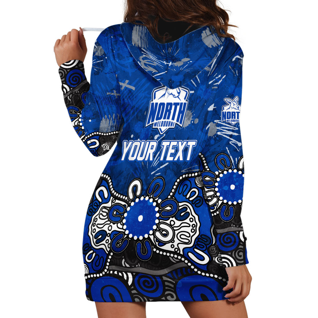 Personalized North Melbourne Kangaroos Hoodie Dress Aboriginal Dot Painting Graffiti Style