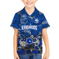 Personalized North Melbourne Kangaroos Kid Hawaiian Shirt Aboriginal Dot Painting Graffiti Style