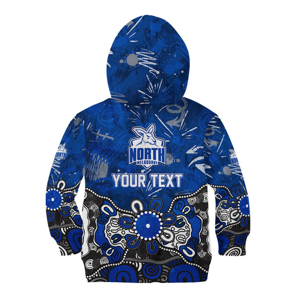 Personalized North Melbourne Kangaroos Kid Hoodie Aboriginal Dot Painting Graffiti Style