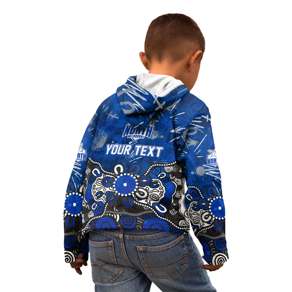 Personalized North Melbourne Kangaroos Kid Hoodie Aboriginal Dot Painting Graffiti Style