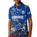 Personalized North Melbourne Kangaroos Kid Polo Shirt Aboriginal Dot Painting Graffiti Style