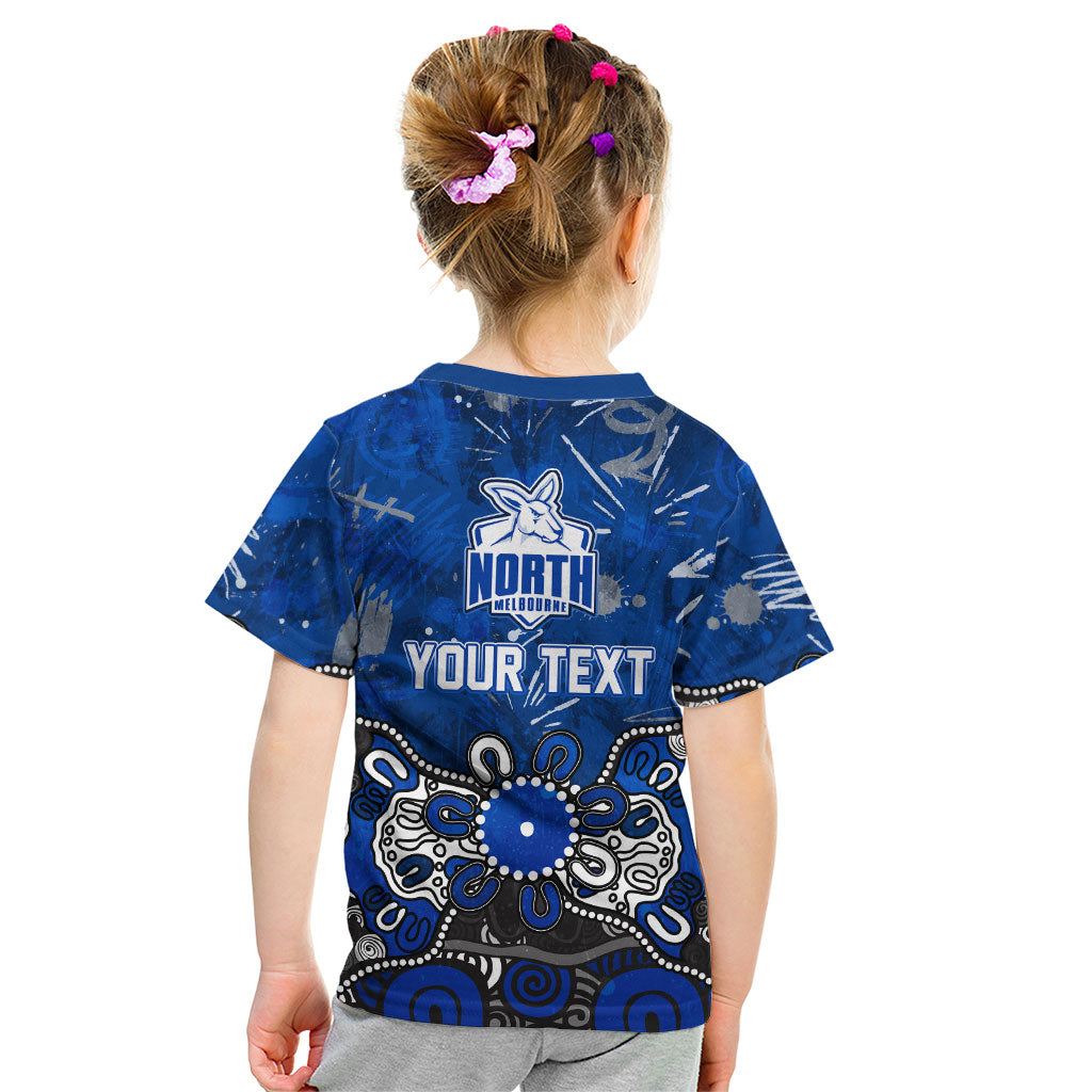 Personalized North Melbourne Kangaroos Kid T Shirt Aboriginal Dot Painting Graffiti Style