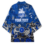 Personalized North Melbourne Kangaroos Kimono Aboriginal Dot Painting Graffiti Style