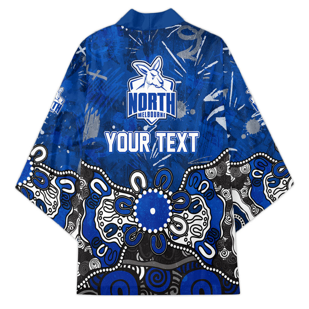 Personalized North Melbourne Kangaroos Kimono Aboriginal Dot Painting Graffiti Style