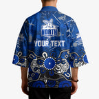 Personalized North Melbourne Kangaroos Kimono Aboriginal Dot Painting Graffiti Style