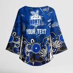 Personalized North Melbourne Kangaroos Kimono Sleeve Blouse Aboriginal Dot Painting Graffiti Style