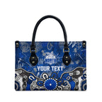 Personalized North Melbourne Kangaroos Leather Bag Aboriginal Dot Painting Graffiti Style
