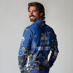 Personalized North Melbourne Kangaroos Long Sleeve Polo Shirt Aboriginal Dot Painting Graffiti Style