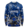 Personalized North Melbourne Kangaroos Long Sleeve Shirt Aboriginal Dot Painting Graffiti Style
