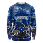 Personalized North Melbourne Kangaroos Long Sleeve Shirt Aboriginal Dot Painting Graffiti Style