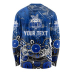 Personalized North Melbourne Kangaroos Long Sleeve Shirt Aboriginal Dot Painting Graffiti Style