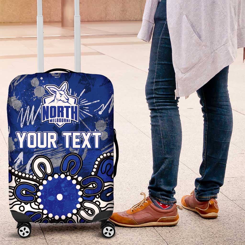 Personalized North Melbourne Kangaroos Luggage Cover Aboriginal Dot Painting Graffiti Style